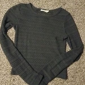 Women's Knit Long-Sleeve Top - Dark Gray